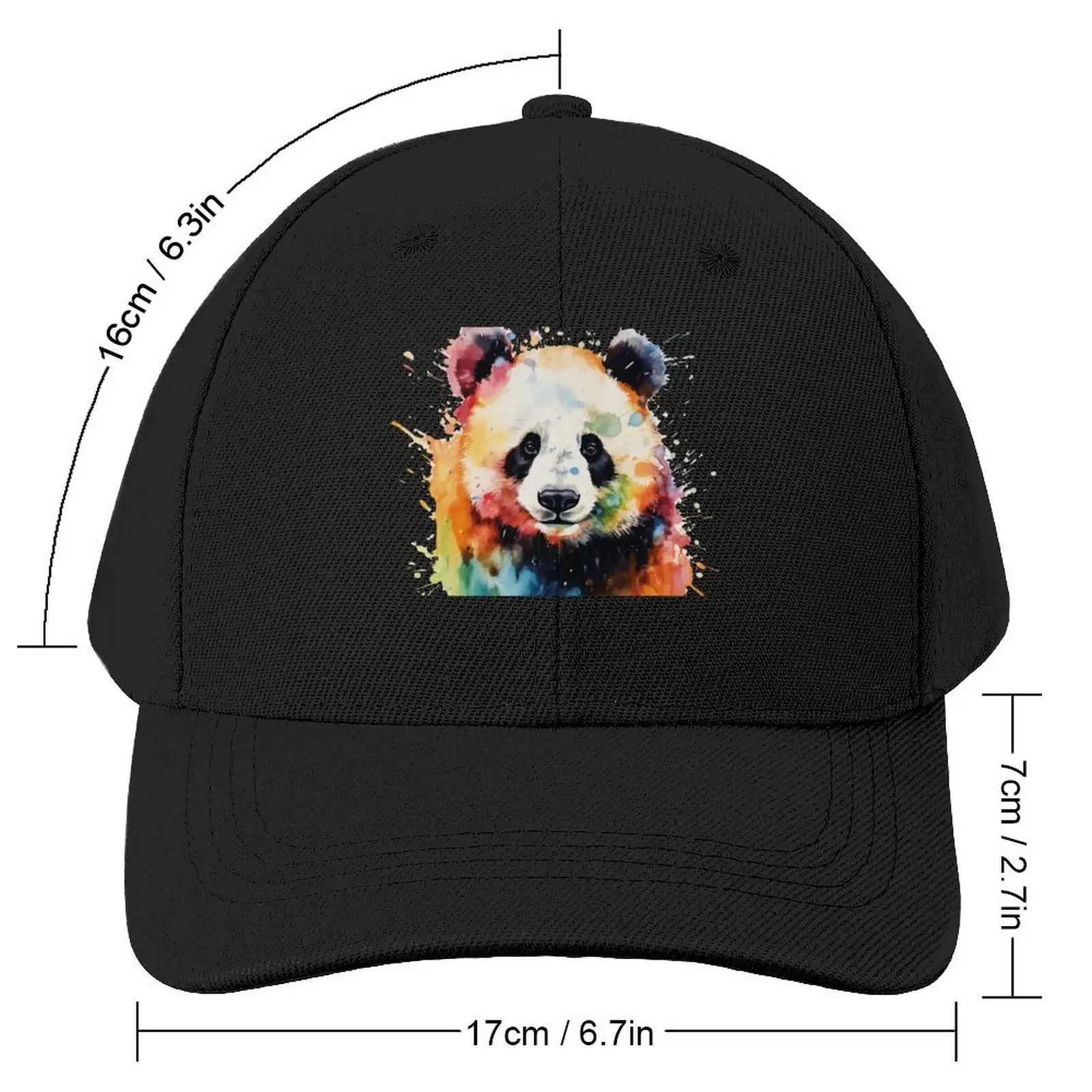 Rainbow Panda Bear: Joy in colors Baseball Cap sun hat Thermal Visor black Streetwear Luxury Woman Men's