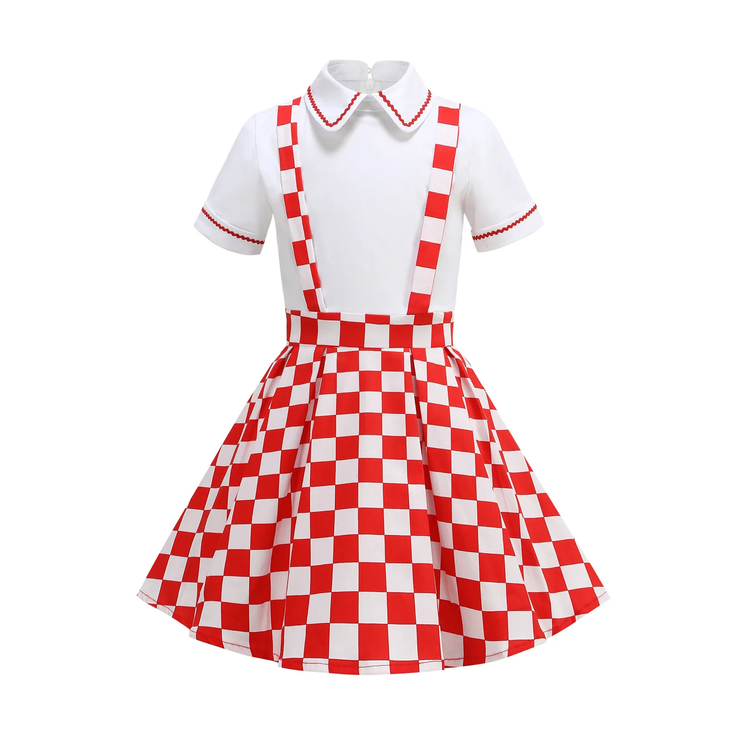 

Girls Summer Daily Casual Dress Clothing Kids Fake Two Piece Back Dress Cute Printed Princess 3-12Y