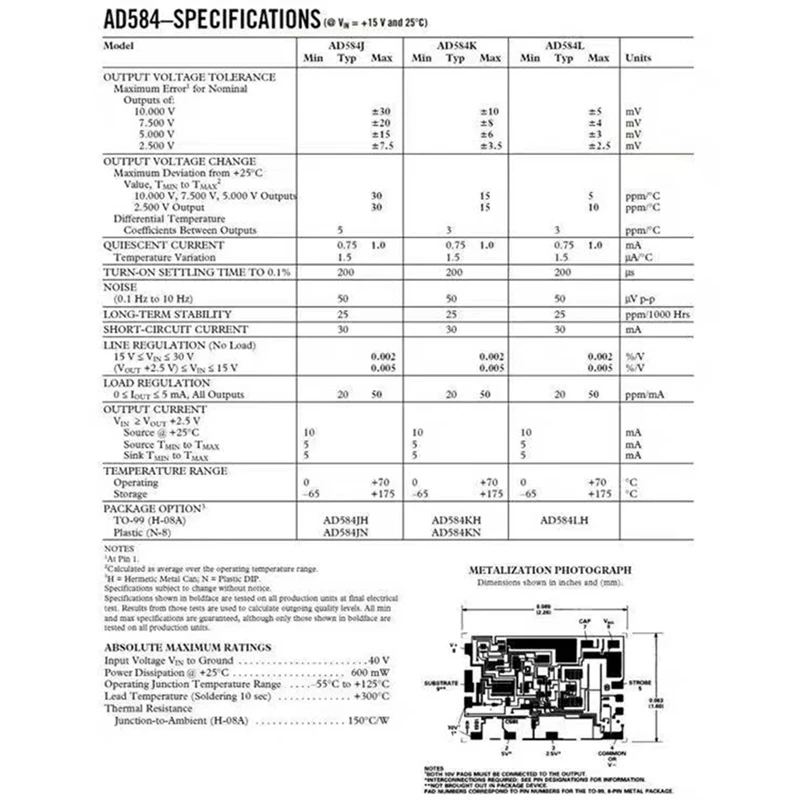 Módulo de referencia de voltaje AD584JH, placa programable de 4 canales, DAC, ADC, reemplaza el trabajo en DC12V-24V de 2,5 V/7,5 V/5V/10V, fácil de usar