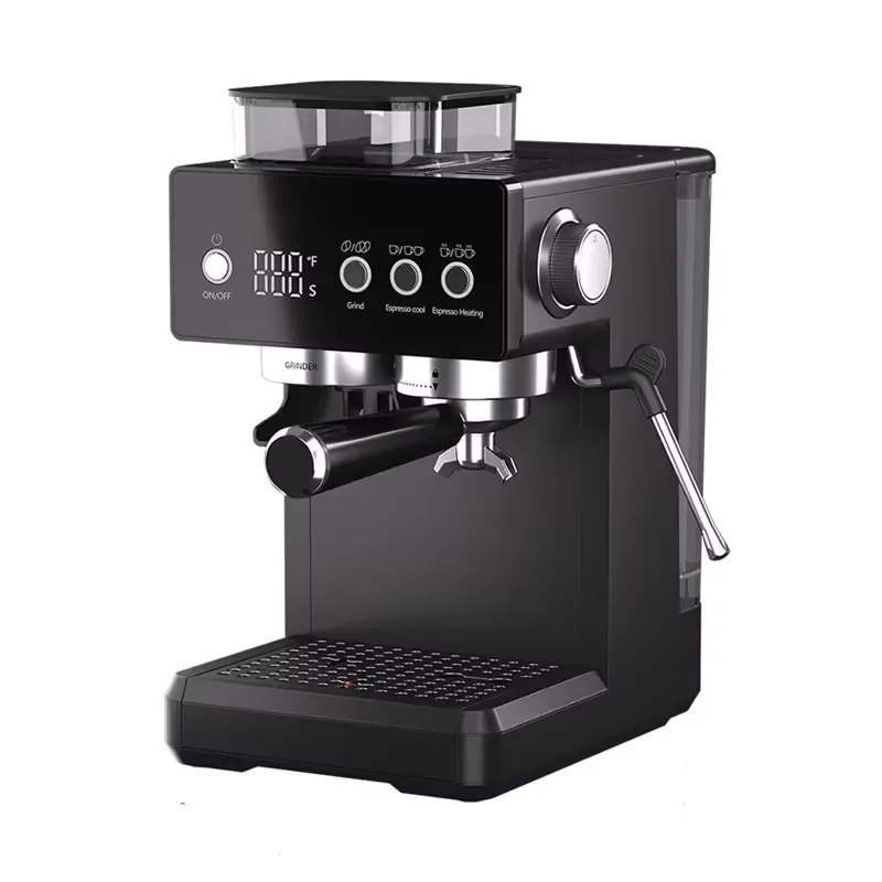 For 3-in-1 Semi-Automatic Espresso Machine with Built-in Grinder and Milk Frother Cold Brew Function 20Bar Pump for Home