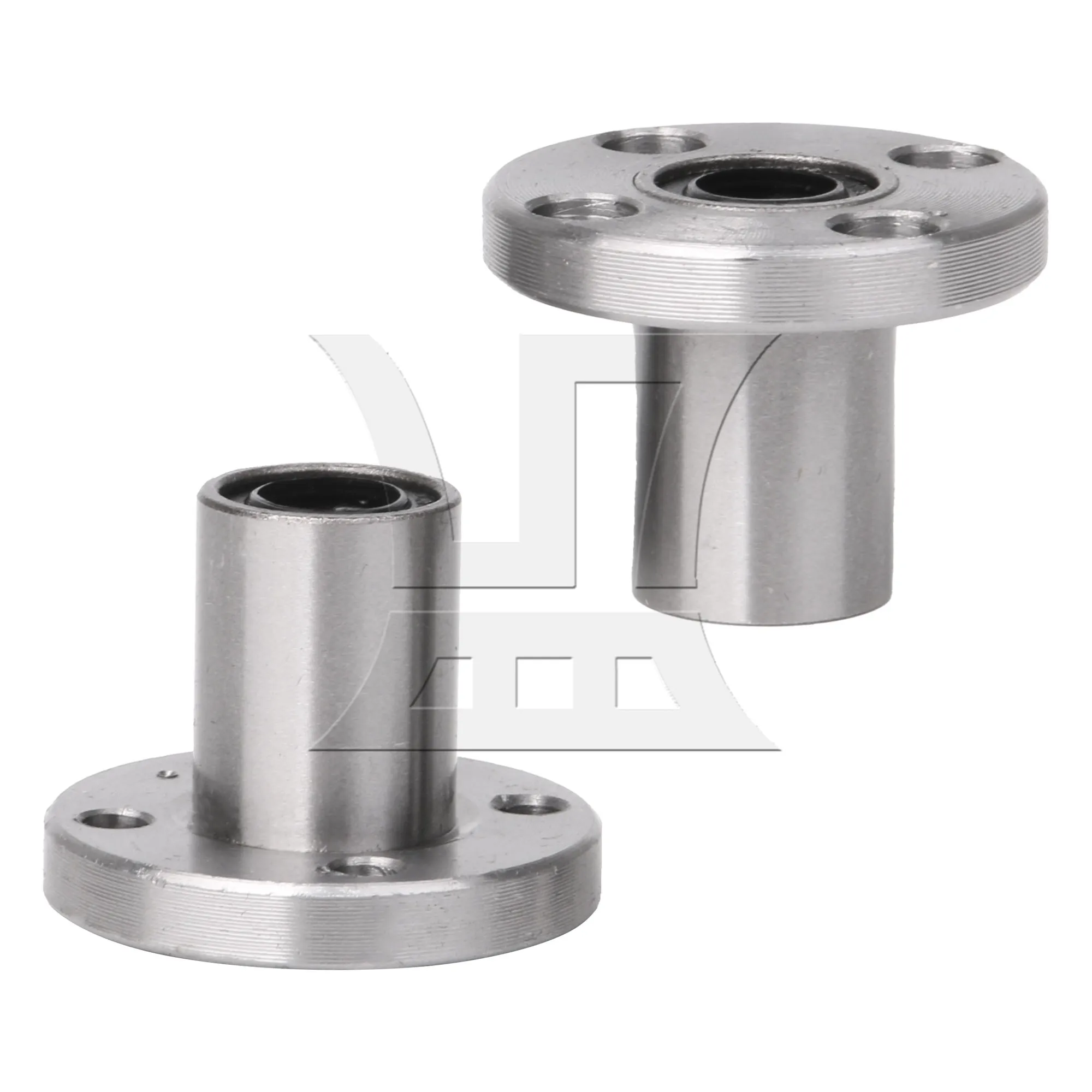 CNBTR Silver CNC Router Shaft Round Flange Bushing Bearing Linear Motion 8mm