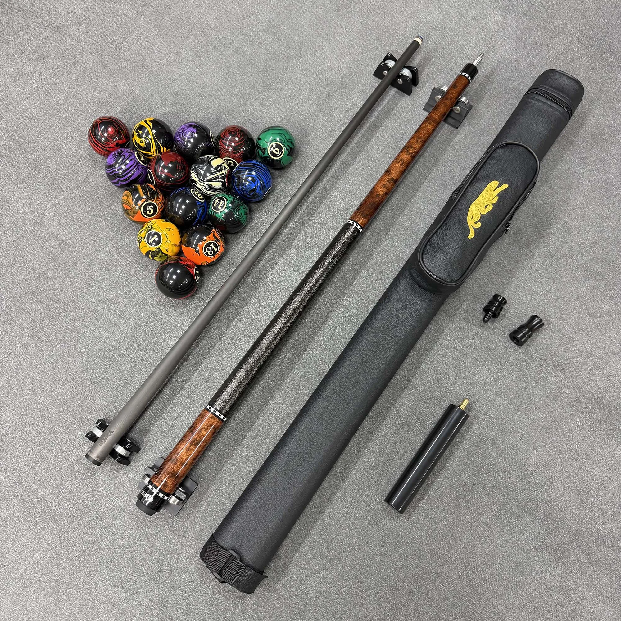 Split Cue Stick, Head Diameter 12.5mm, Stick Length 148cm, Equipped with Cue Stick Tube+Extended Handle+Interface Protection Cov