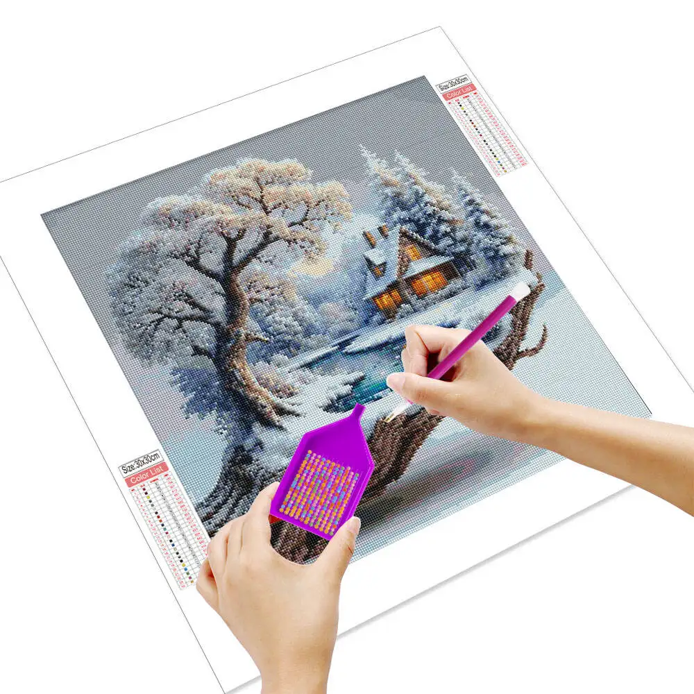 Frameless, Diamond Painting House Winter Landscape Handicrafts Home Decor 5D Rhinestoines Diy Embroidery Sale Craft Kit