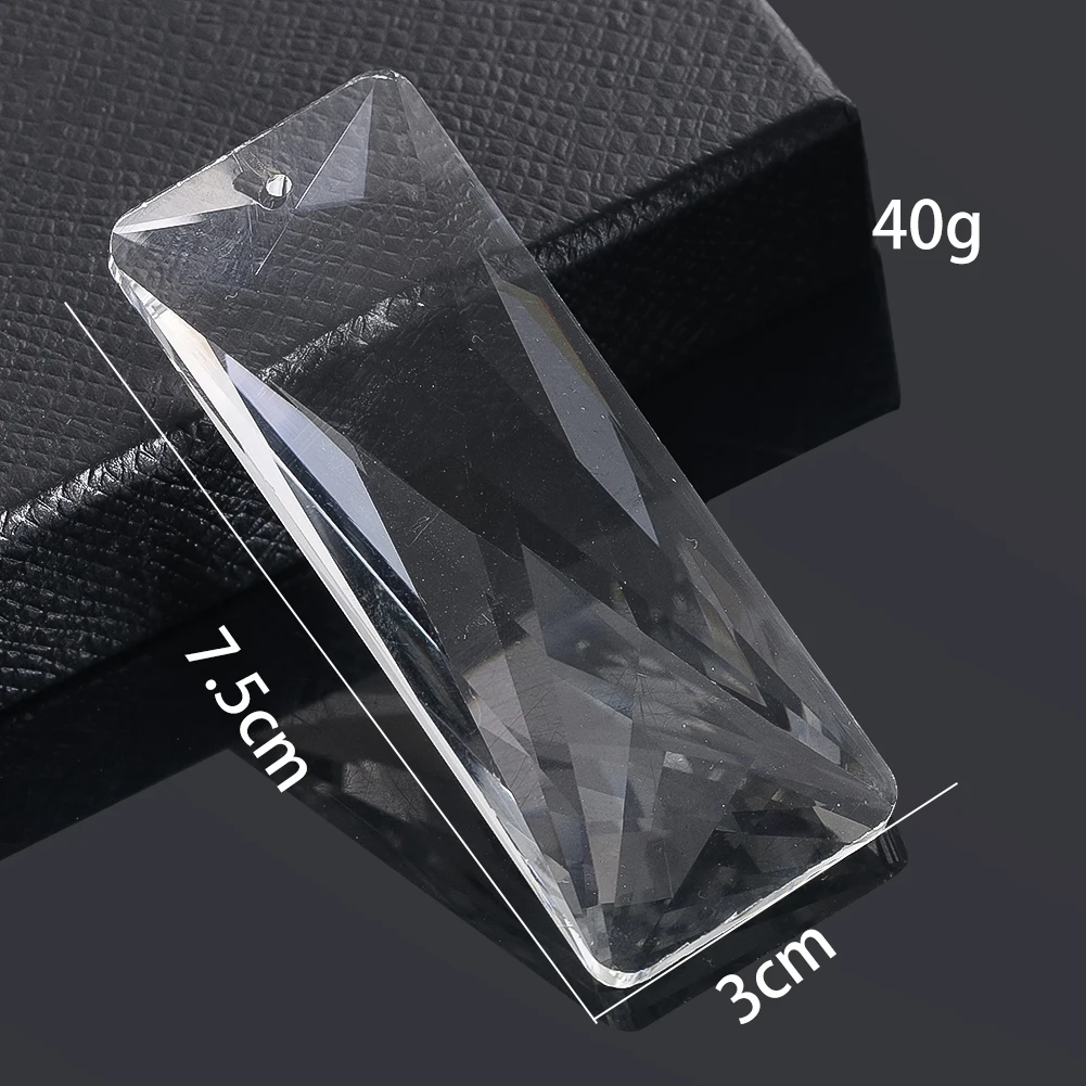 70mm Clear Rectangular Crystal Prism Sun Catcher Rainbow Maker Pendant Chandelier Parts for Home Window Balcony Hanging Decor