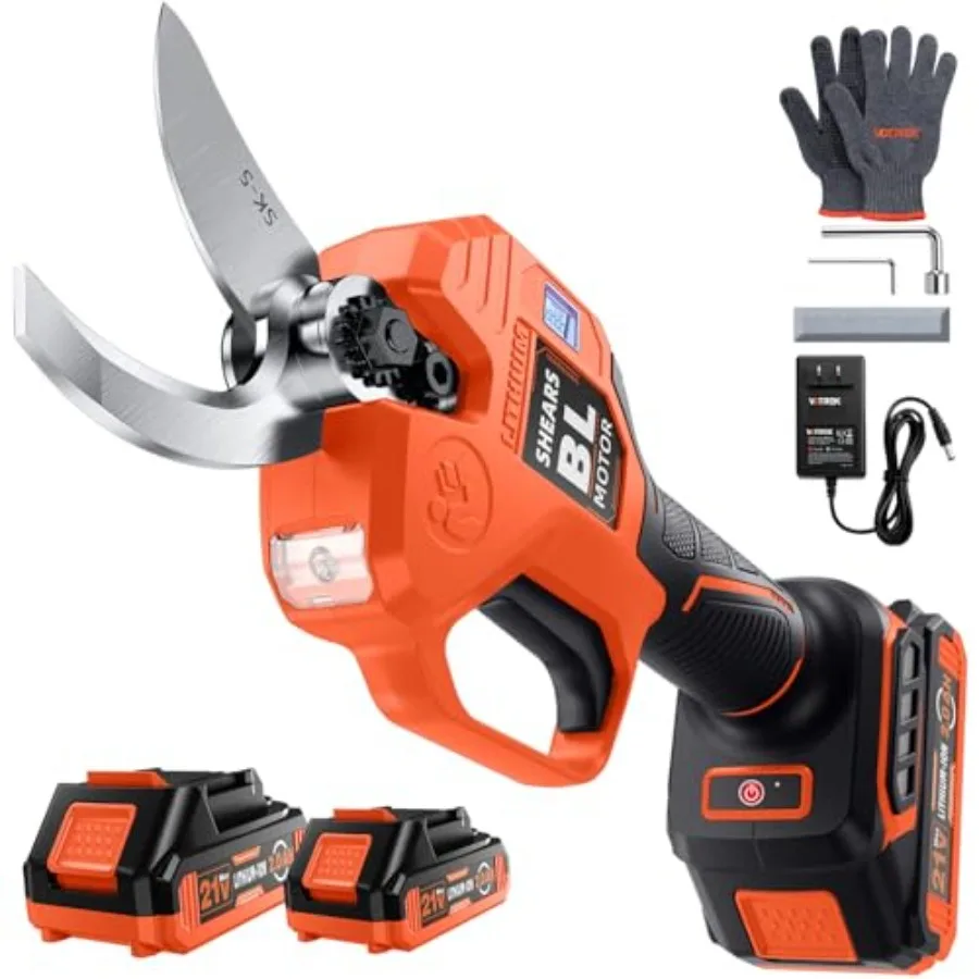 

Electric Pruning Shears Cordless with 2 Batteries [1.6'' Cutting Diameter] Professional Power Pruner Garden Scissors for Tree T