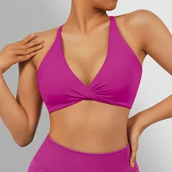 Yoga Crop Top donna Halter Fitness Gym Yoga Top Workout abbigliamento da palestra corsetto Push-up imbottito Active wear reggiseno sportivo femminile