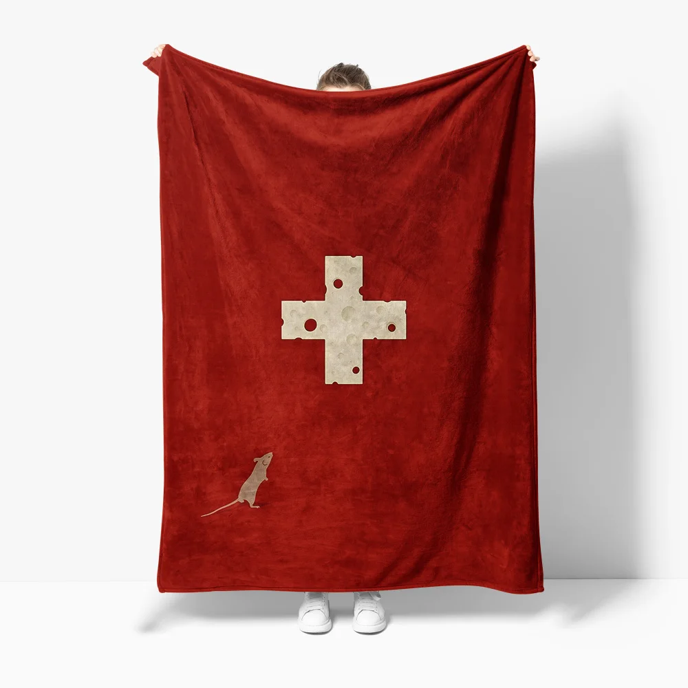 Plush Cross Shape Fleece Blanket Soft Warm Throw Bed Sofa Decorative Cushion Cover Gift Idea