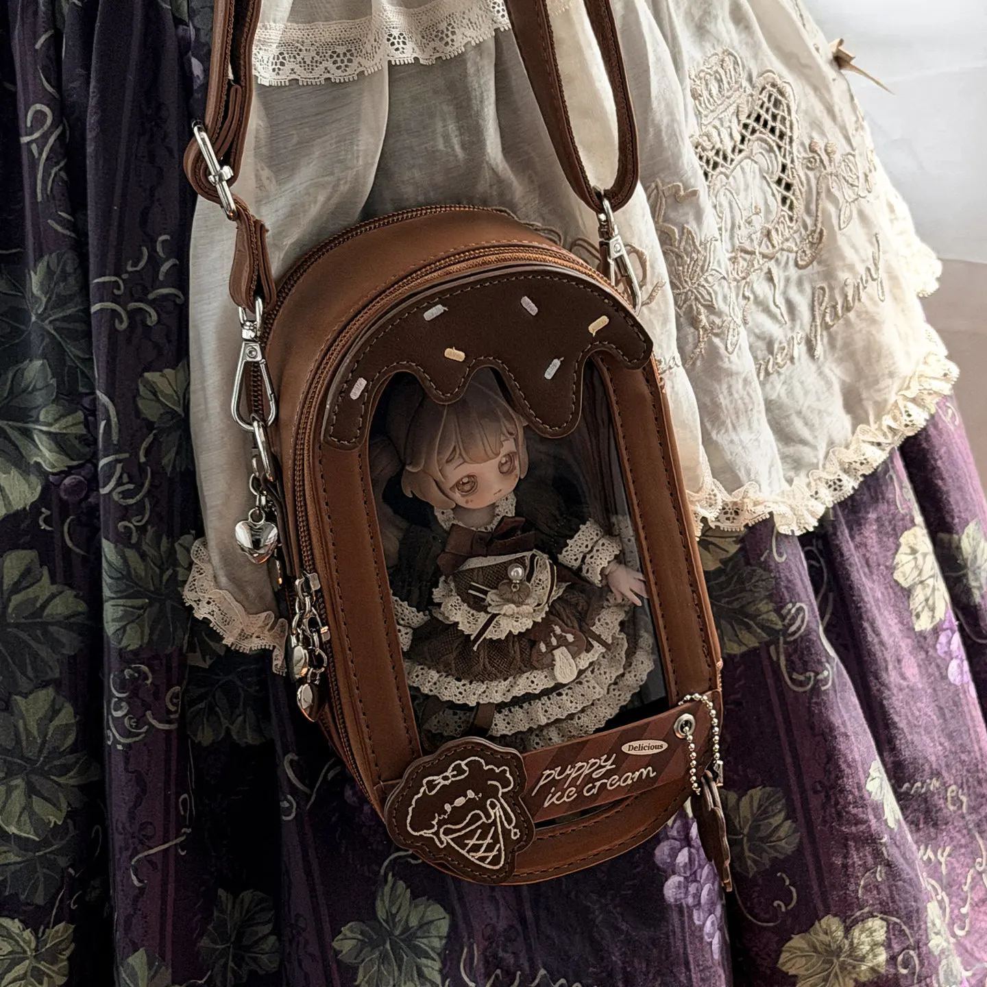 Japanese Original Mjd Baby Bags Can Be Crossed Shoulder 12 Points Out Bag Female Cream Sweet Cute Bdj Lta Bag for Women