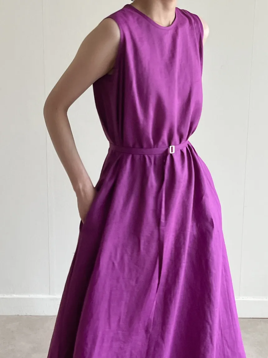 REALEFT Vintage bawełniana i lniana damska długa sukienka szarfy 2025 nowa letnia bez rękawów solidna na co dzień luźna prosta sukienka kobieta