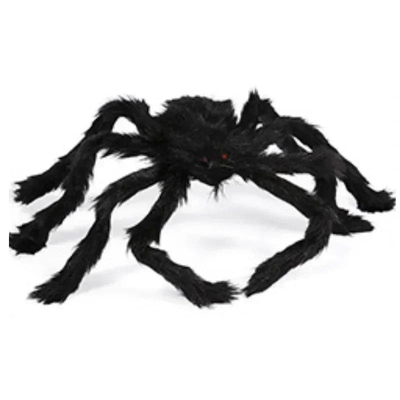 Halloween schwarze gruselige riesige Spinne, riesiges Spinnennetz, Halloween-Dekoration für Zuhause, Bar, Spukhaus-Requisiten, Urlaubs-Außendekoration