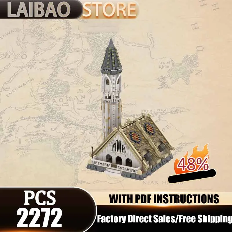 

Moc Building Blocks Movie Scene UCSRivendell Gates Model Castle Bricks Magical Rings Model DIY Assembly Street View Toys Gifts