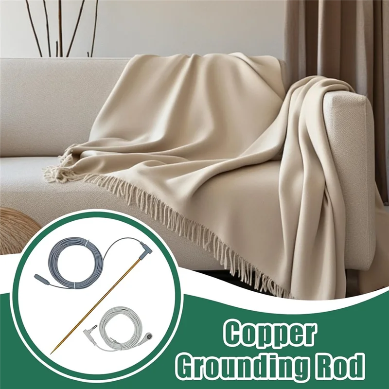 AWAH Earthings Grounding Rod-40Ft Ground Cord(Female), Ground Rod Kit  Lightweight Copper Ground Rod For Grounded Earth