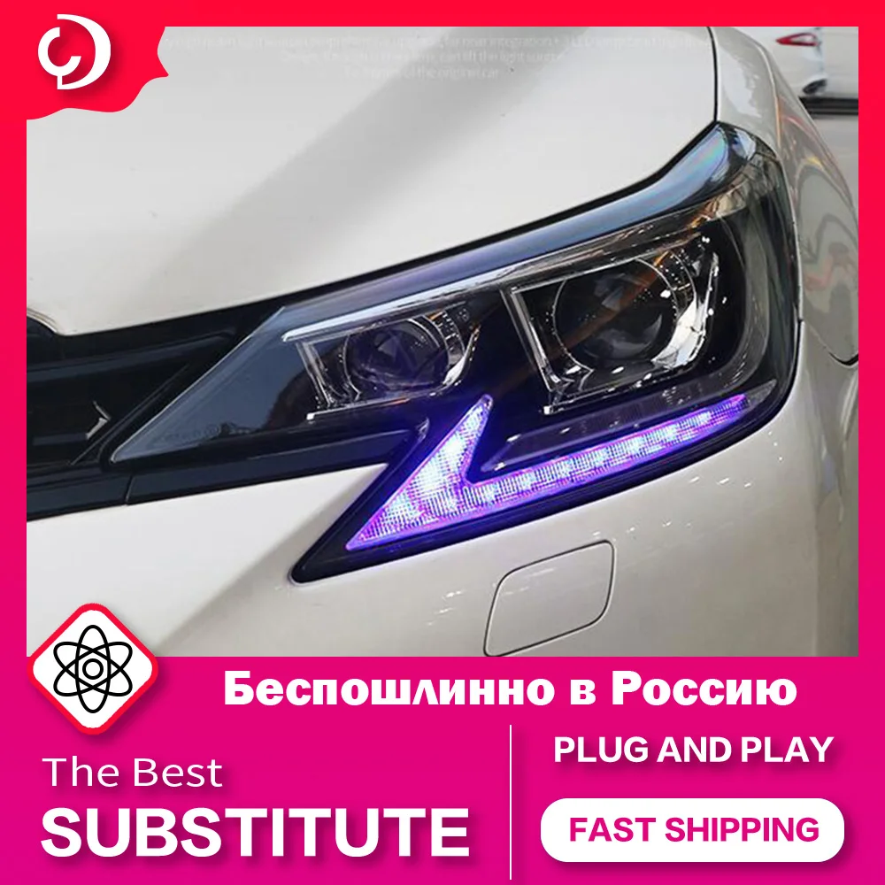 AKD Car Styling Headlights for Toyota Reiz Mark X 2013 LED Headlight DRLRunning Turn Signal Light Led Projector Auto Accessories