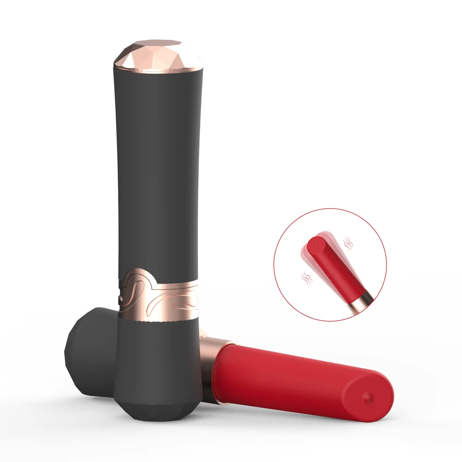Ladies' mini lipstick-shaped 10-speed vibrating G-spot massager, liquid silicone, powerful motor, USB charging vibrator, sex to