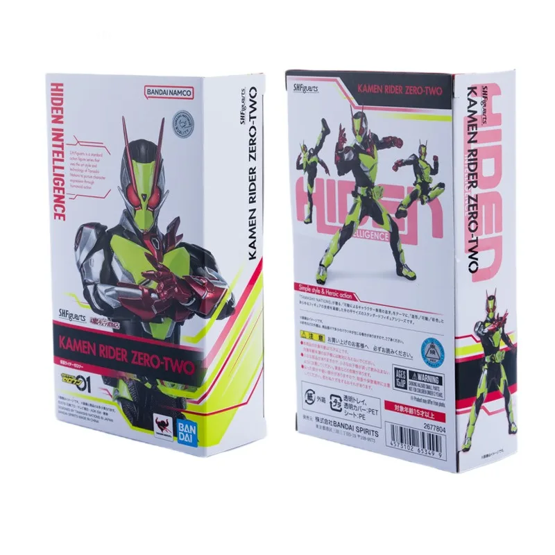 Original Genuine Bandai Anime Kamen Rider ZERO-TWO HIDEN INTELLIGENCE SHF Model Toys Action Figure Gifts Collectible Ornaments