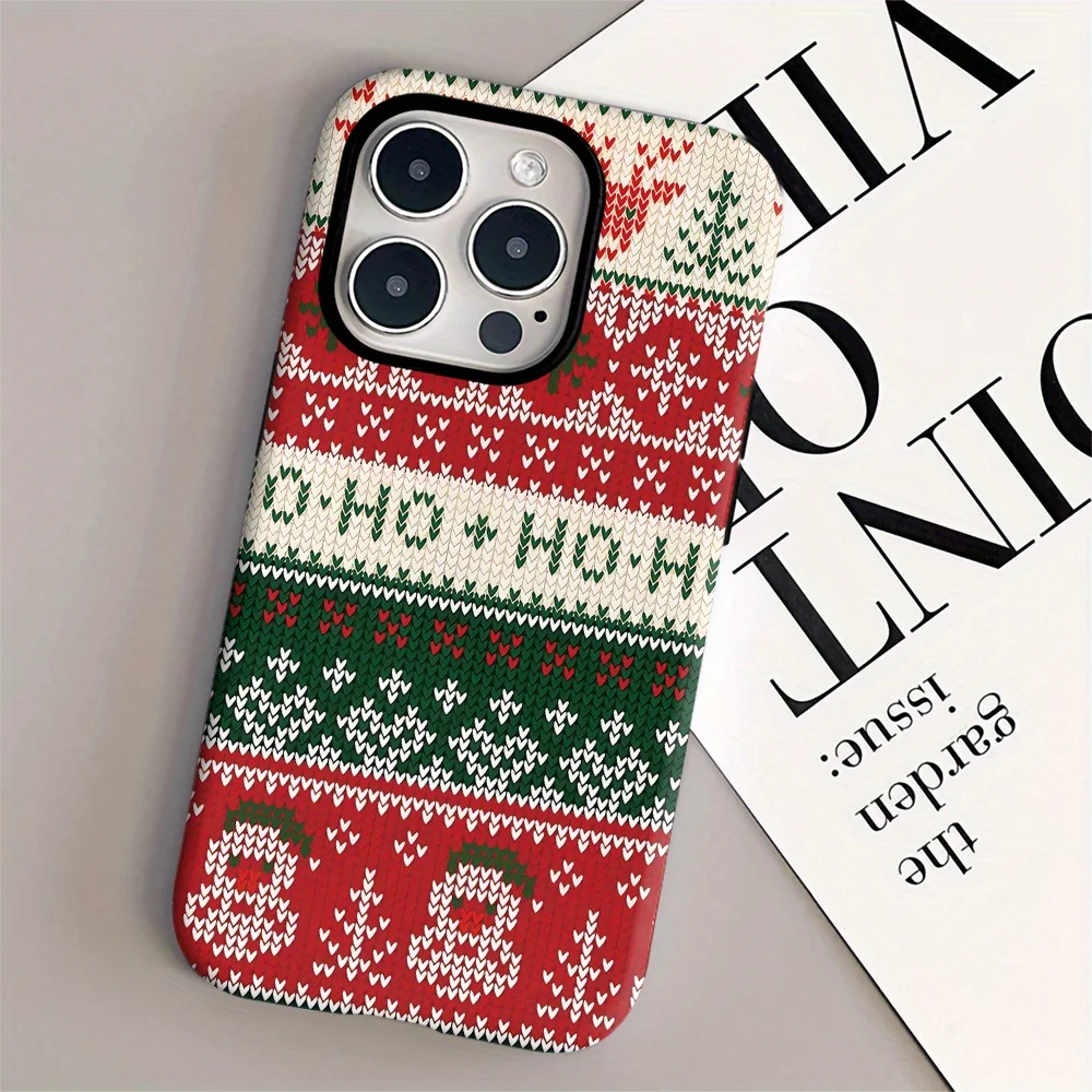 حافظة هاتف بتصميم رجل الثلج بنمط عيد الميلاد مناسبة لهاتف آيفون 17، 16، 15، 14، 13Pro/Max/Plus غطاء خلفي مزدوج الطبقة مضاد للسقوط