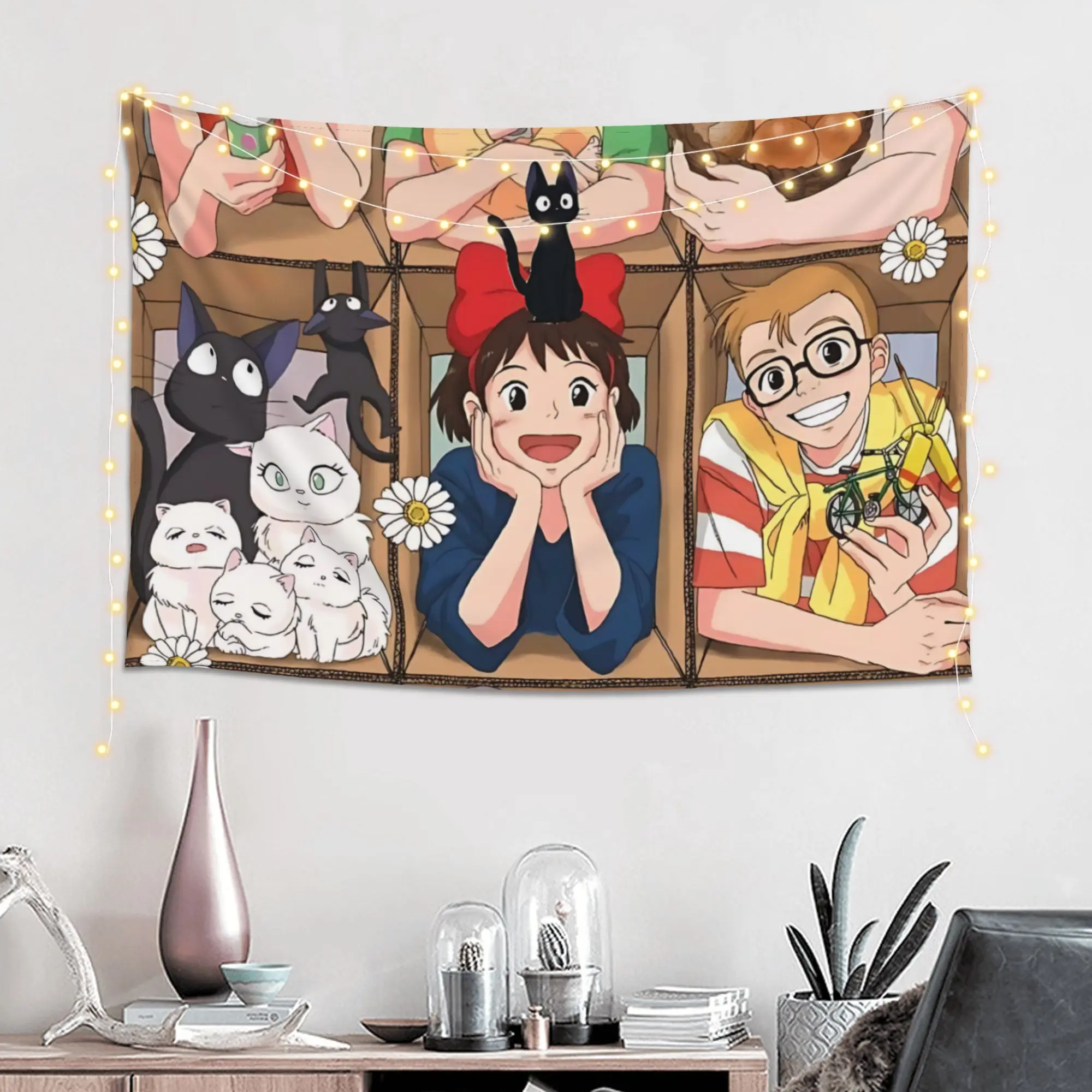 Anime Kikis Delivery Services Cutecore Tapestry Room decoration  Home Decoration Tapestry Decor Accessories Cute Room Decor