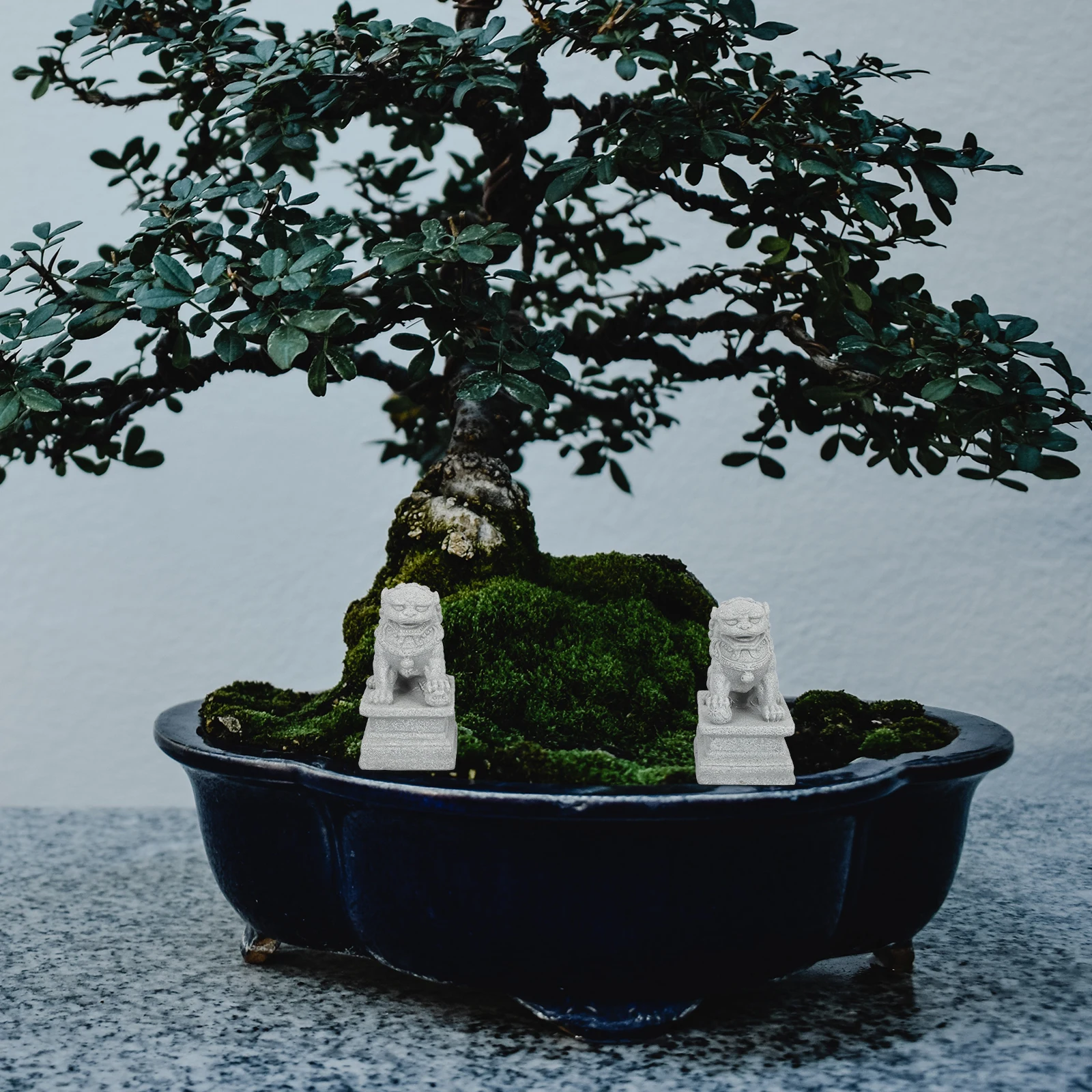 

Guardian Lion Statues Miniature Figurines House nament Plant Pot Decorations Gardening naments Chinese Style Bonsai Decor