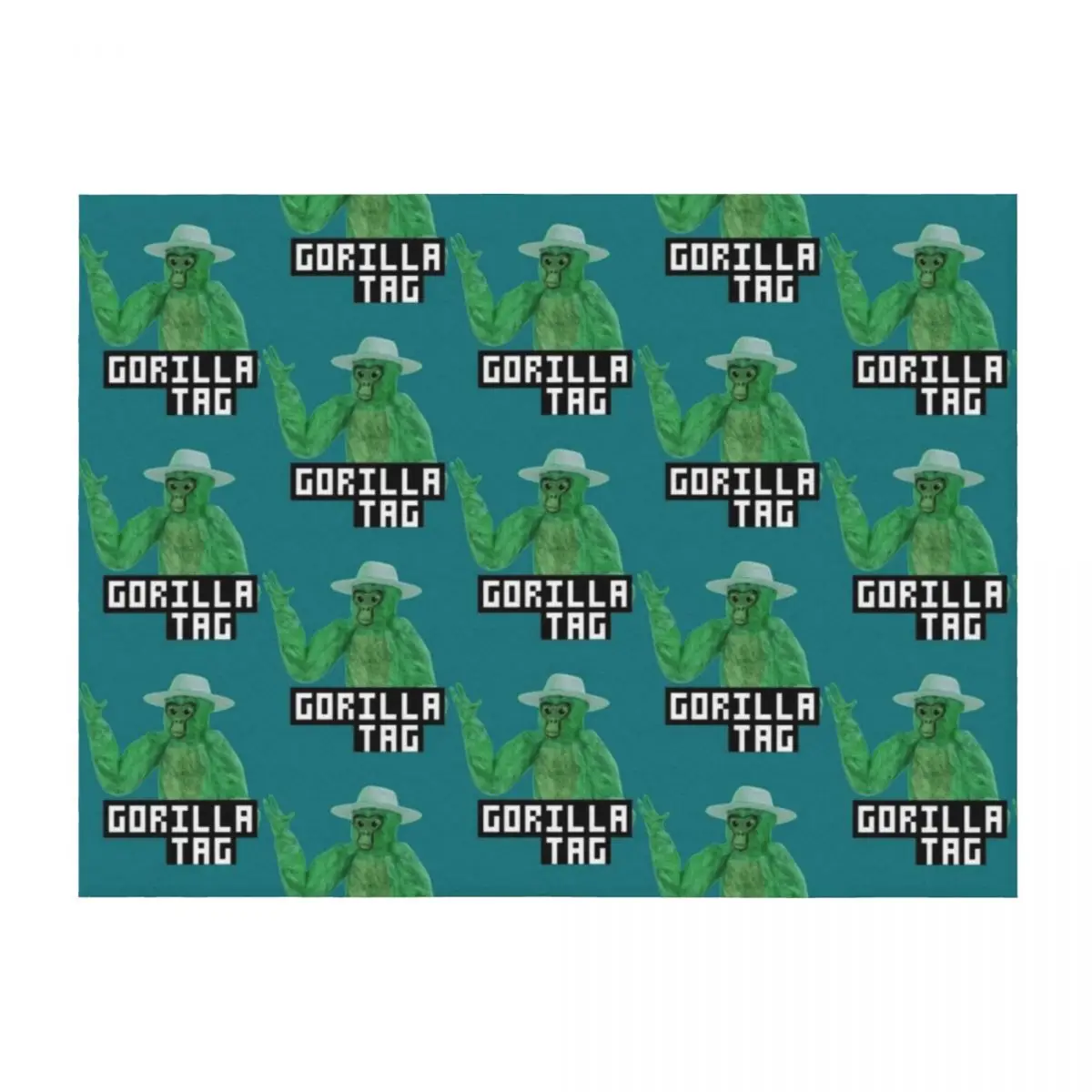 

Gorilla Tag Green Gorilla Hat Throw Blanket Sofa Quilt wednesday Personalized Gift Soft Plaid Blankets