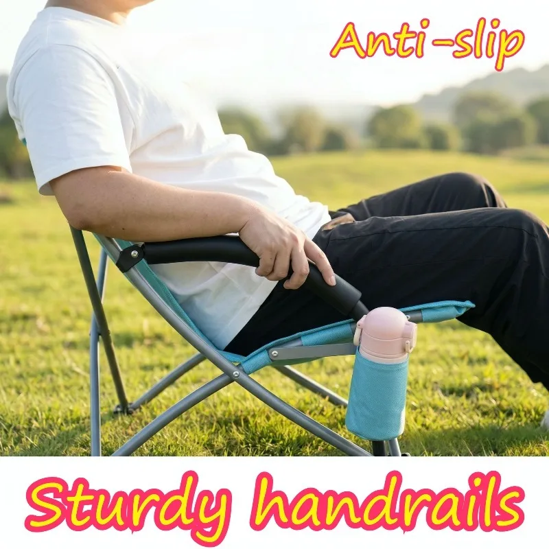 Folding Lounge Chair Side Pocket Cup Holder High Load-bearing Camping Chairs Anti-slip Wear-resistant Durable Camping Furnishing
