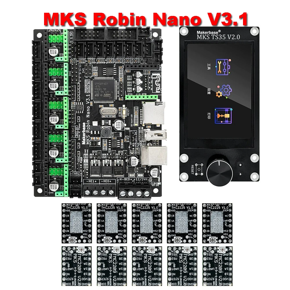 

MKS Robin Nano V3 Eagle 32 бит 168 МГц F407 плата управления детали 3D-принтера TFT-экран USB печать