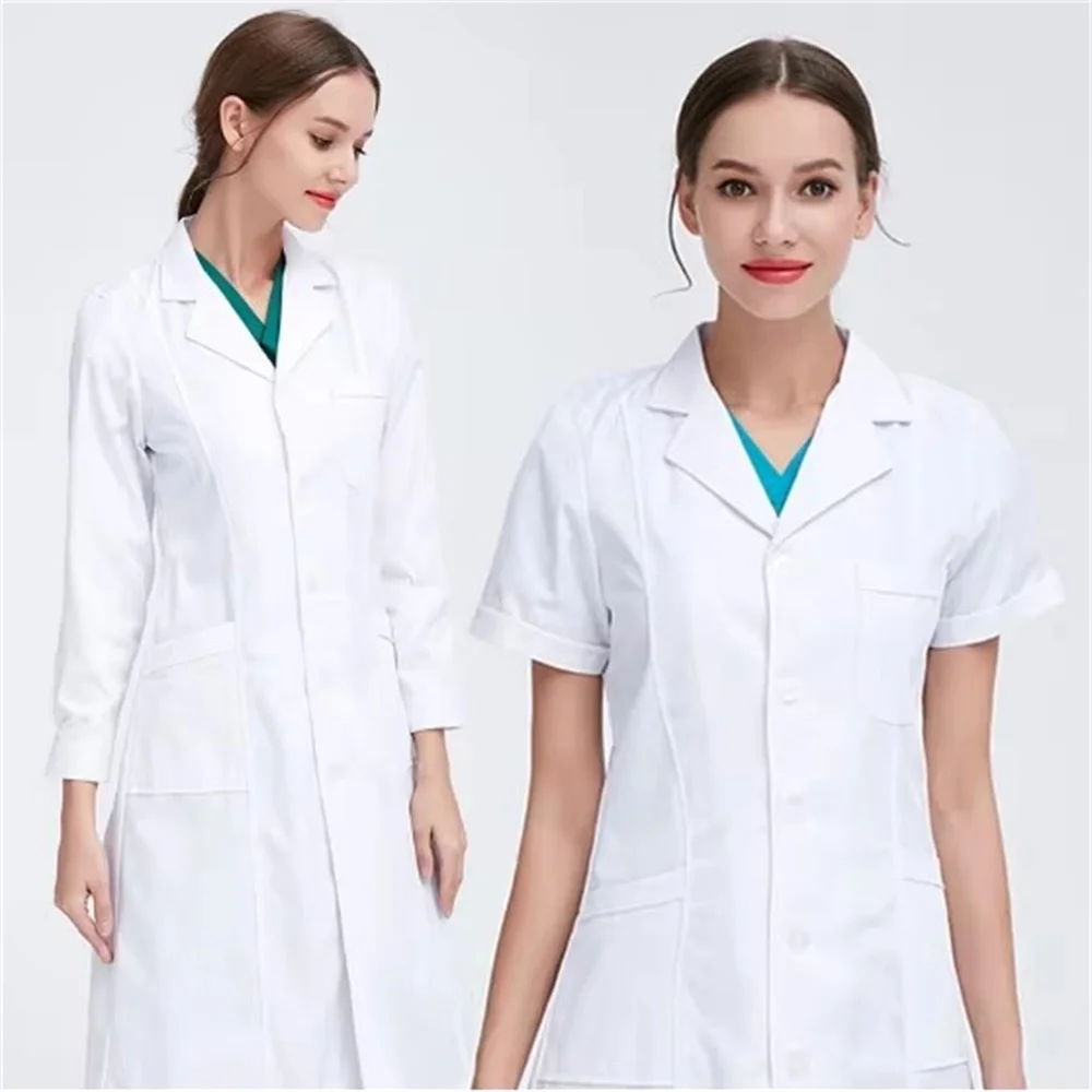High Quality coat scrub work Beautician Mid Length Scrub Jackets Clothing women scrubs salon uniform spa uniforms