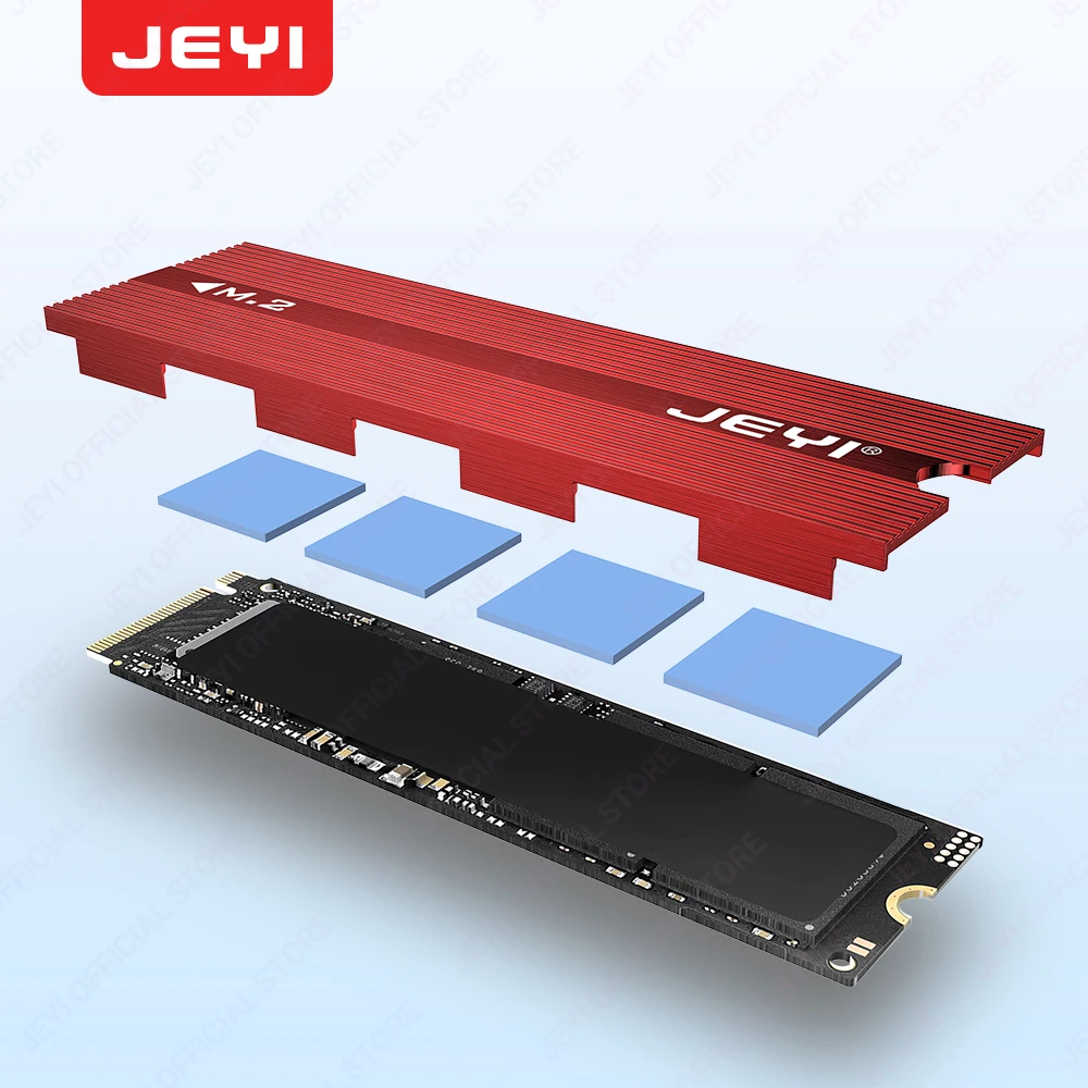 JEYI M.2 SSD Heatsink 2280 SSD Cooler Aluminum Double-Sided Heat Sink with Thermal Silicone pad for PS5/PC PCIE NVME NGFF M2 SSD