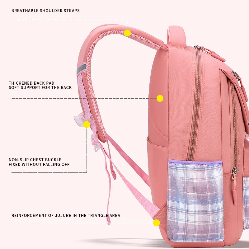 Kawaii School Backpacks for Kids Girls and Boys Large Capacity Waterproof Student Shoulder Bags Lightweight Children's Schoolbag