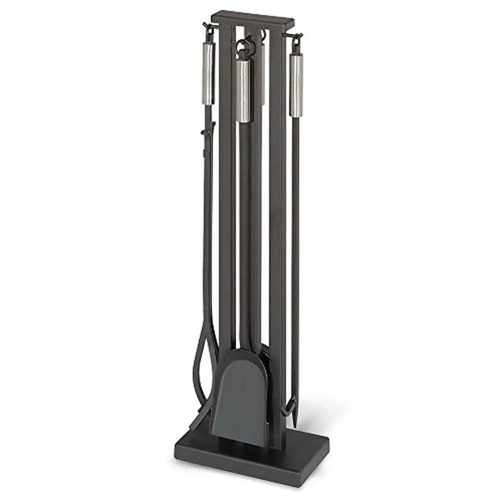 

Contemporary Fireplace Tool Set Matte Black Brushed Steel Design America's Best-Selling Accessories