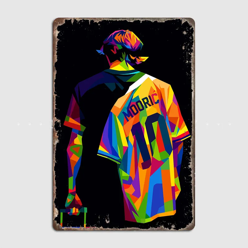 علامة معدنية ملصق مخصص لوكا مودريك لاعب كرة القدم في العام ملصقات الديكور الداخلي ديكور المنزل جدار غرفة الديكور