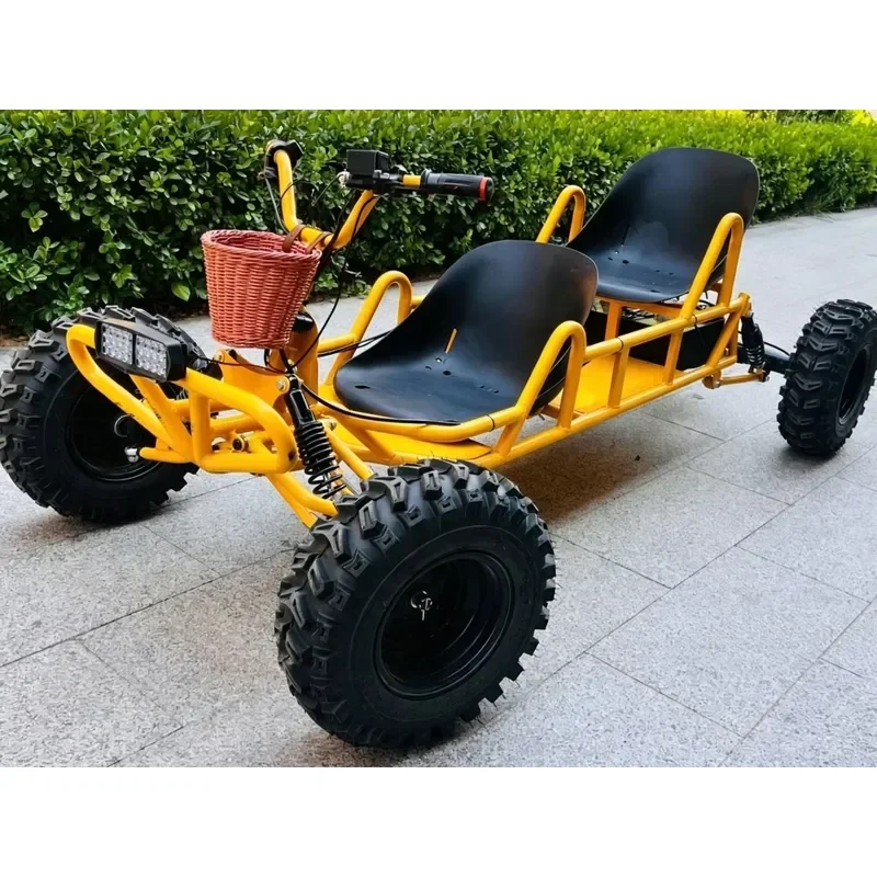 Double Seat Off Road Go Kart For Adults And Kids Outdoor Racing Vehicle Two Seater Buggy Car With Safety Belt Family Fun Ride