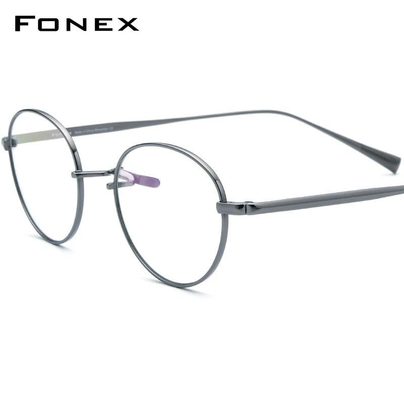 

FONEX Titanium Glasses Frame Men 2024 New Women Retro Oval Eyeglasses Vintage Frames Blue Eyewear F85732