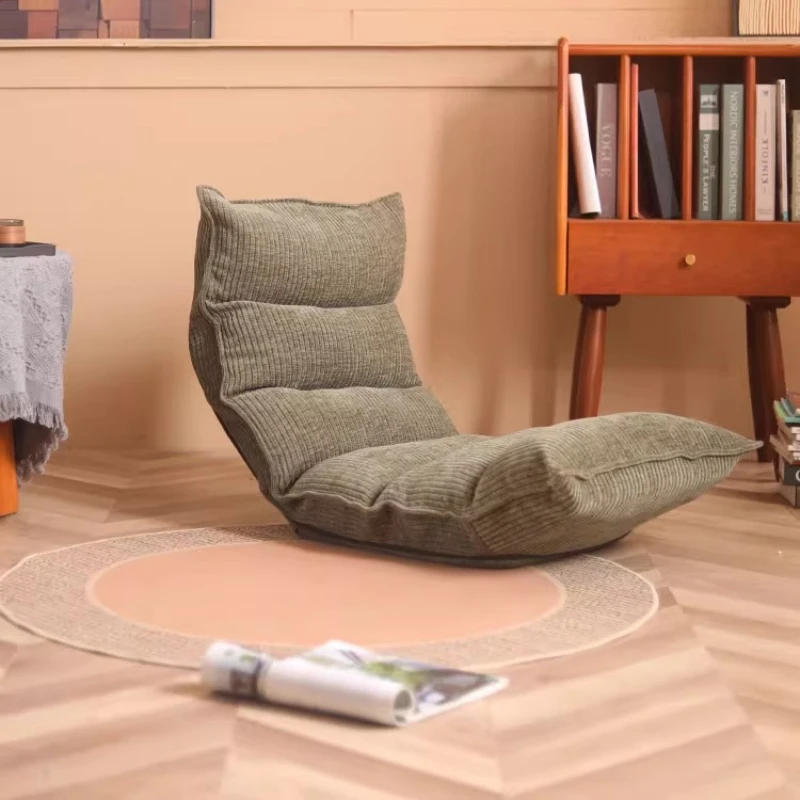 Japanese Floor Sofa Foldable Tatami Chair for Bay Window Multi-Position Reading Recliner Space-Saving