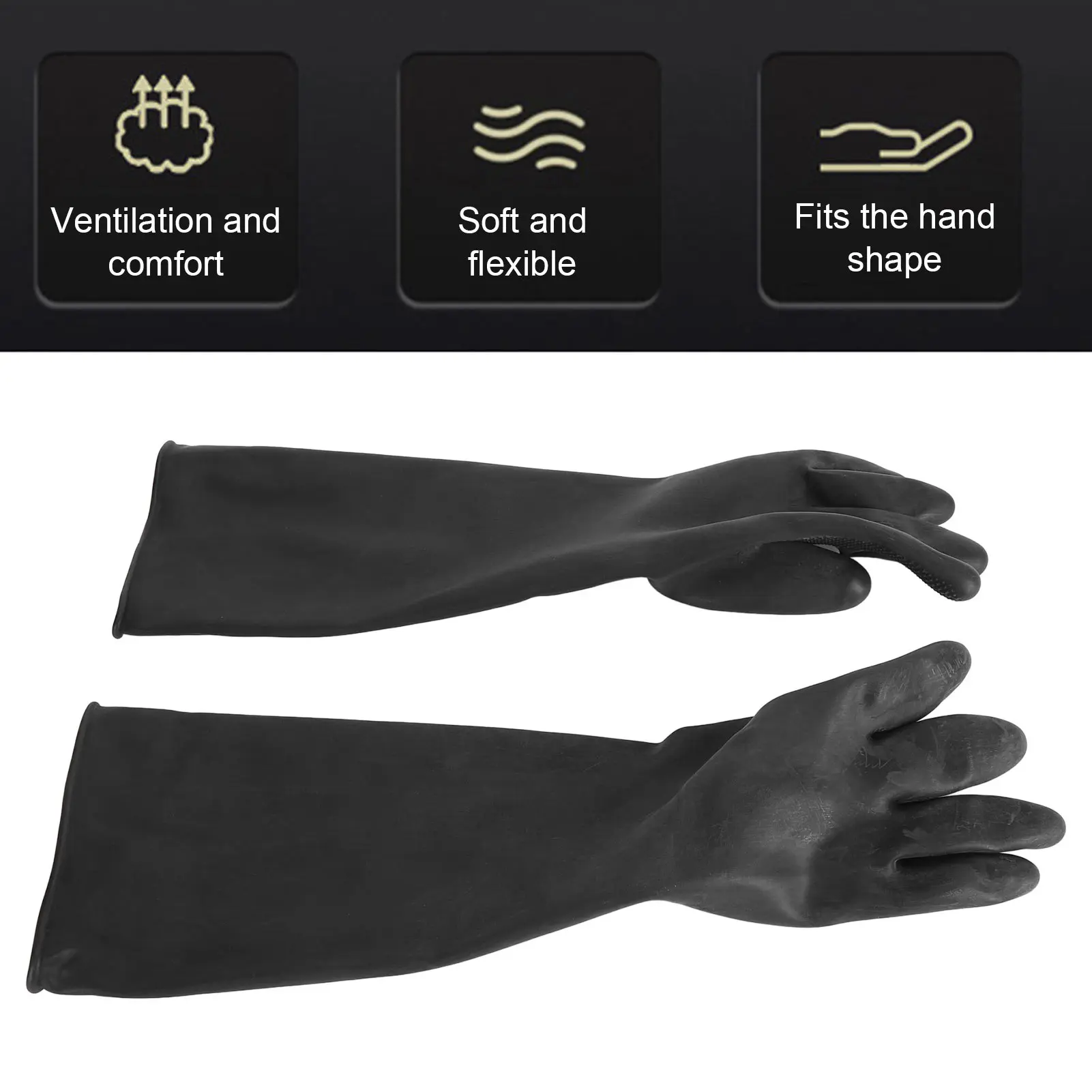 ZK30 1PCS Rubber Gloves Reusable Heavy Duty Work Gloves Abrasion Resistant Latex Gloves for Agriculture Pet Grooming Industrial