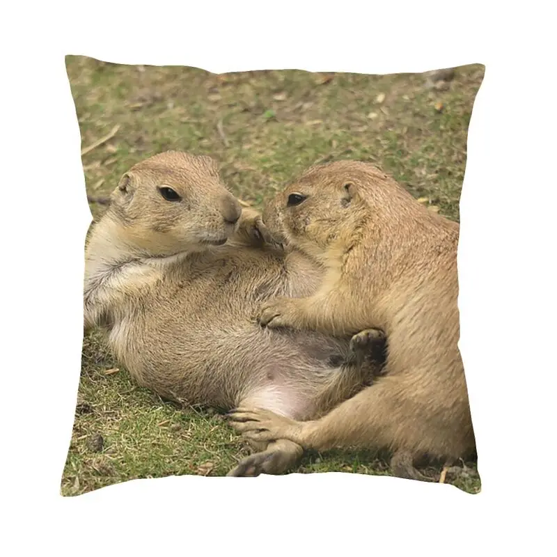 Prairie Dog Cushion Cover Sofa Living Room Animal Square Throw Pillow Case 40x40cm