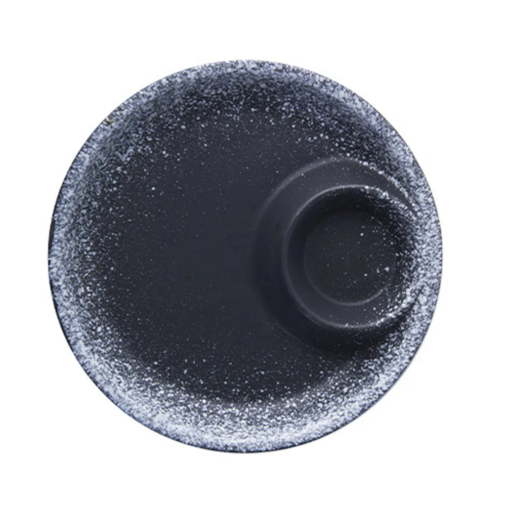 Ceramic Dumpling Dinner Plate Round with Vinegar Sauce Saucer Self-Contained Dipping Saucer Service Plate for Sushi Dumpling