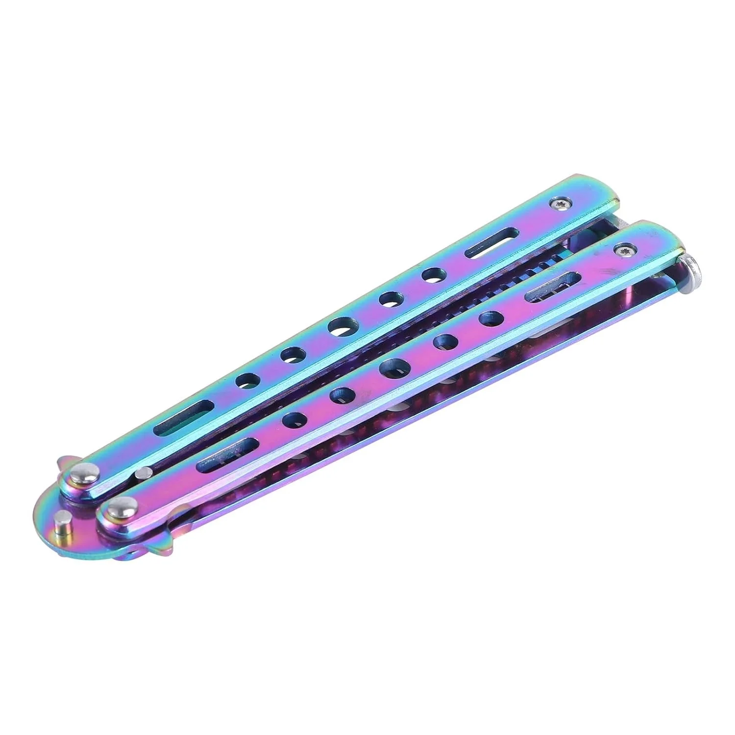 Butterfly Comb Stainless Steel Rainbow Portable Foldable Hair Combs Style Rainbow for Beginner Training Styling Tools