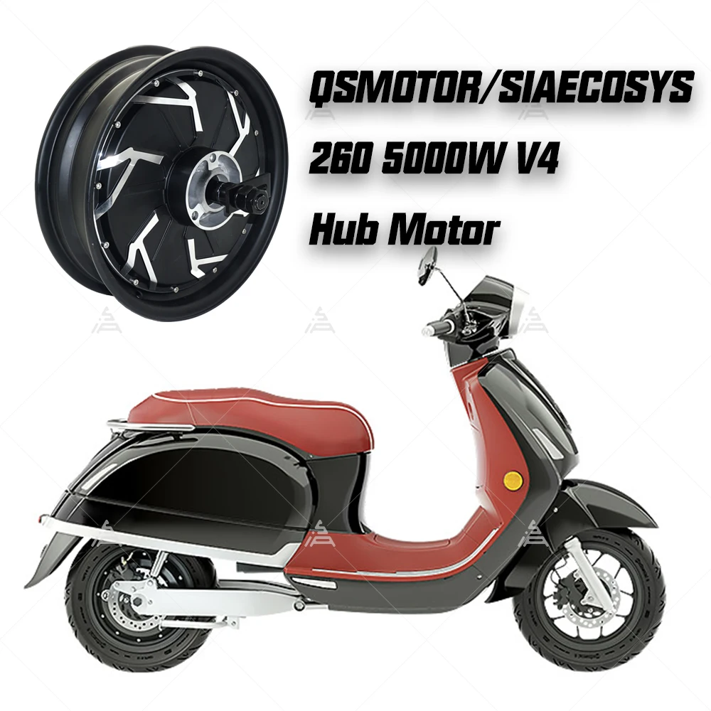 Sales Clearance! QSMotor QS260 12x3.5inch 5000W V4 Hub Motor 48V 100kph 72V 150kph for Electric Motorcycle High Speed Conversion