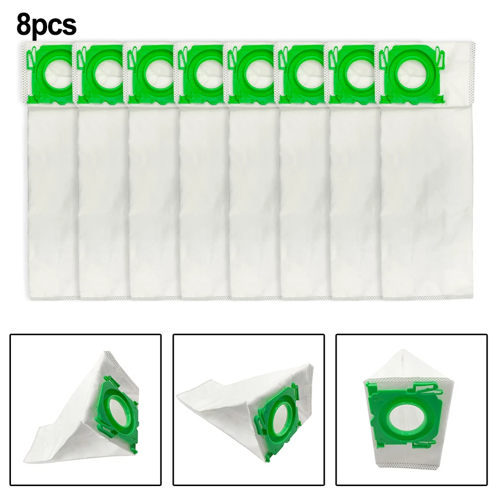 Bolsas de polvo para limpieza interior de uso doméstico, bolsas de vacío de alta eficiencia, paquete de 8 bolsas de vacío, colección eficiente de polvo, tela no tejida