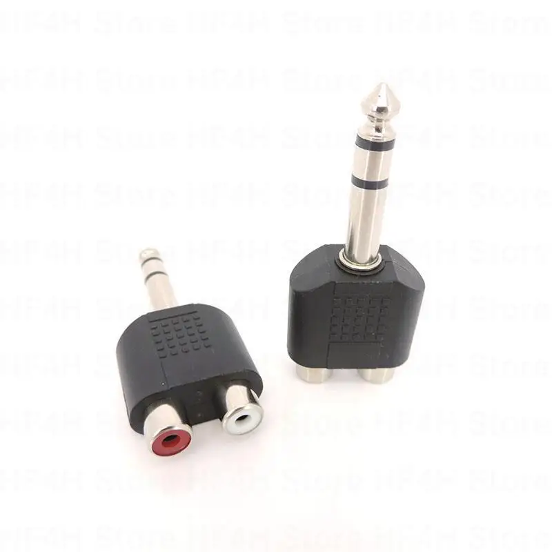 Audio stereo 3pole 3.5mm 6.5 6.35mm Male Plug To 2 Dual Rca Female Jack 1/4 inch Y Splitter Connector Converter AV Adapter B4