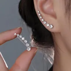 14K Gold Plated Exquisite Zircon Stud Earrings for Women Trendy 2024 New Fashion Earring Party Jewelry Gifts