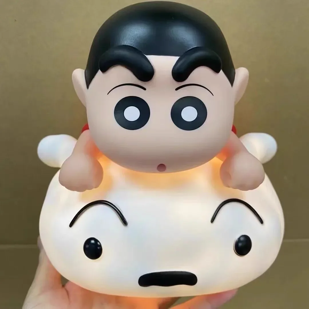 Crayon Shin-Chan Cartoon Character Nightlight Decoration Small White Dog Anime Figure Model Bedroom Nightstand Decoration Toys