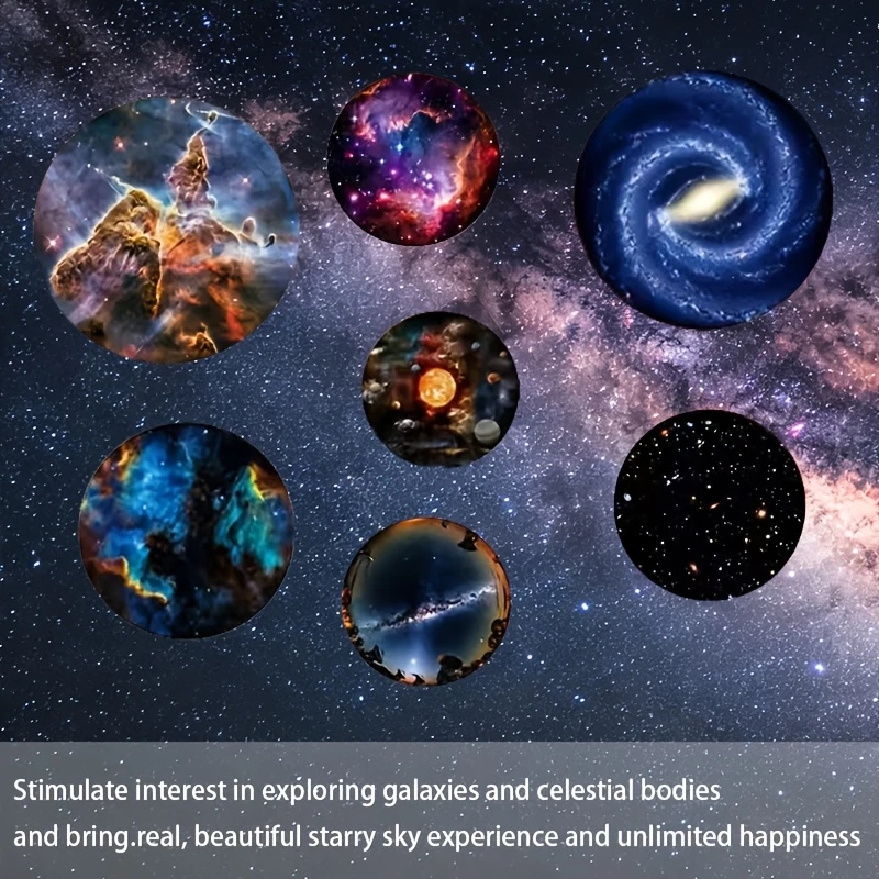10pcs Patterns USB Galaxy Projection Lamp LED Light Projects Starry Sky Galaxy Atmosphere Light Festive Decoration Creative Gift
