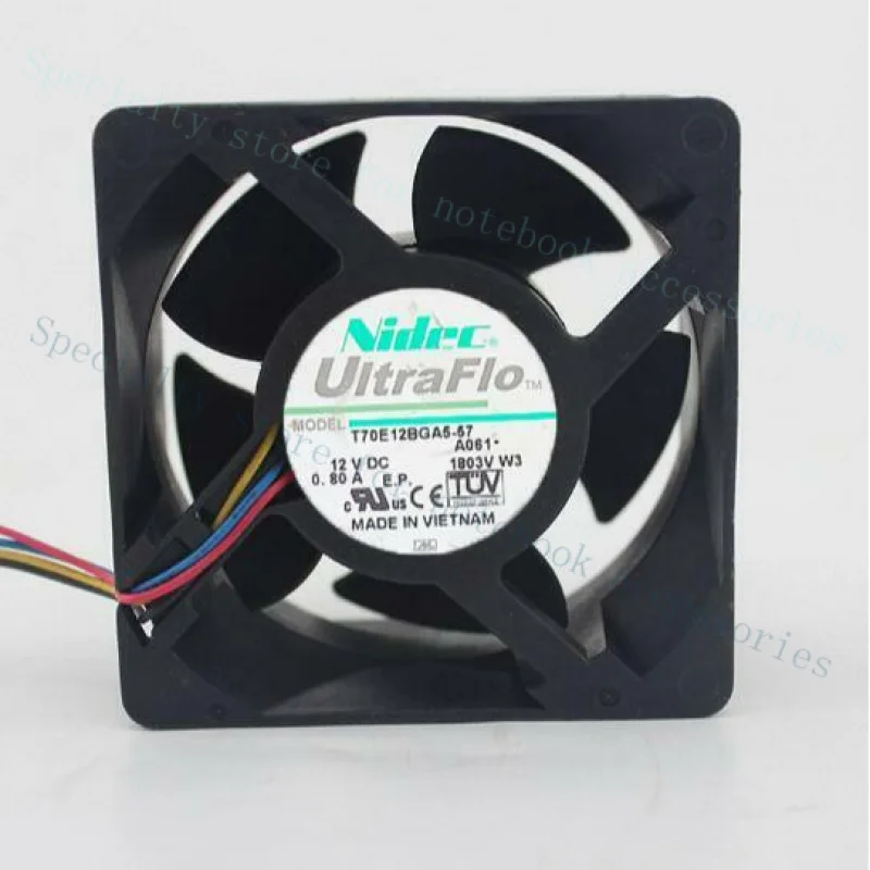 A+ Nidec 7CM 7038 T70E12BGA5-57 DC 12V 0.80A 4 Lines PWM Violent Cooling Fan
