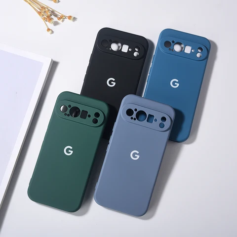 Оригинальный чехол для Google Pixel 10 9 Pro XL 10 Pro 9 Pro 9A, шелковистый силиконовый противоударный защитный чехол с мягкой поверхностью и логотипом