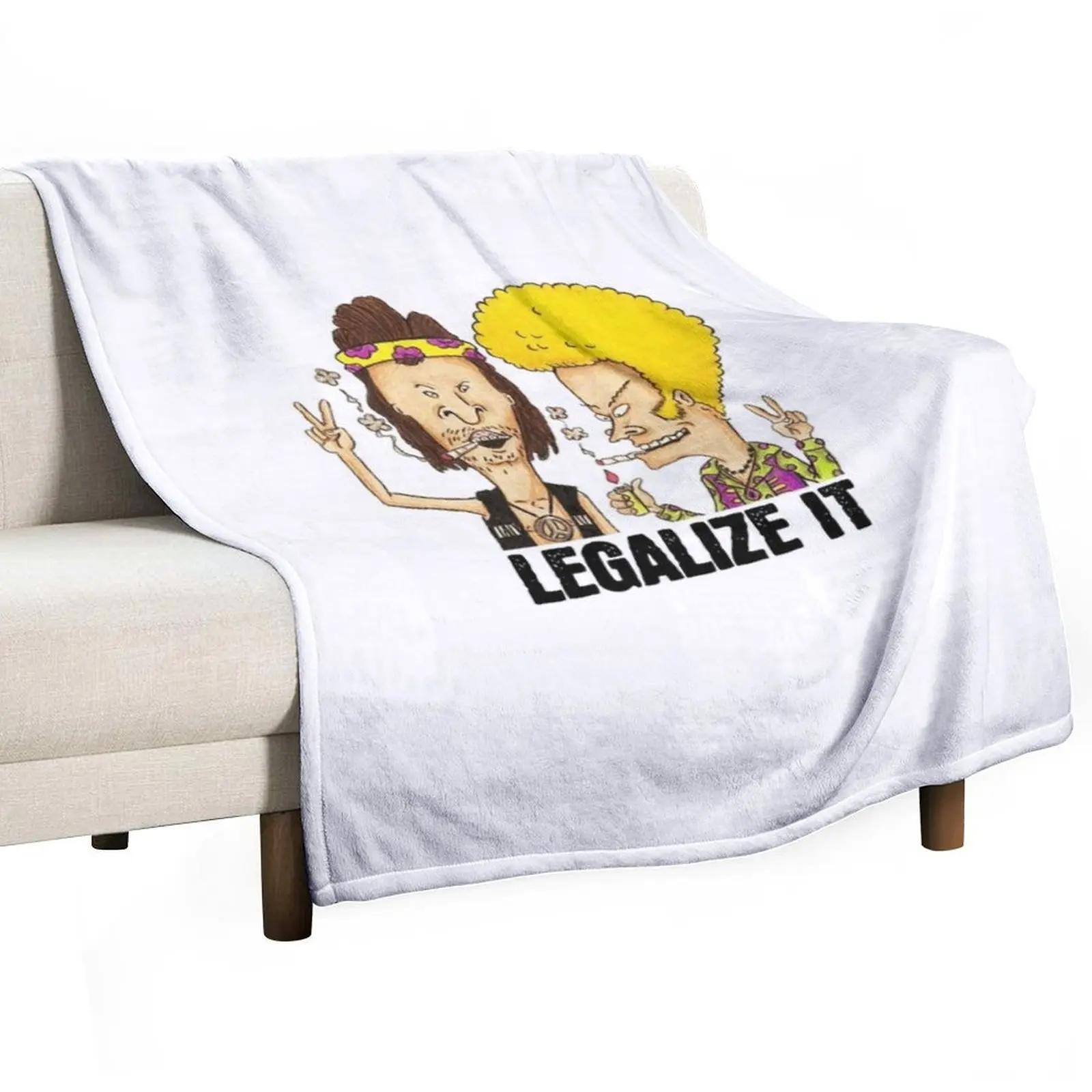 hippie beavis and butthead legalize it Throw Blanket Sofa anime Blankets