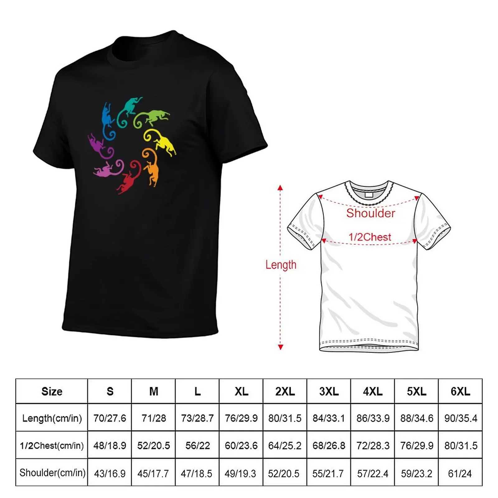 tshirt t Lemur Rainbow man shirts cotton funny for man Pinwheel T-Shirt Color:
