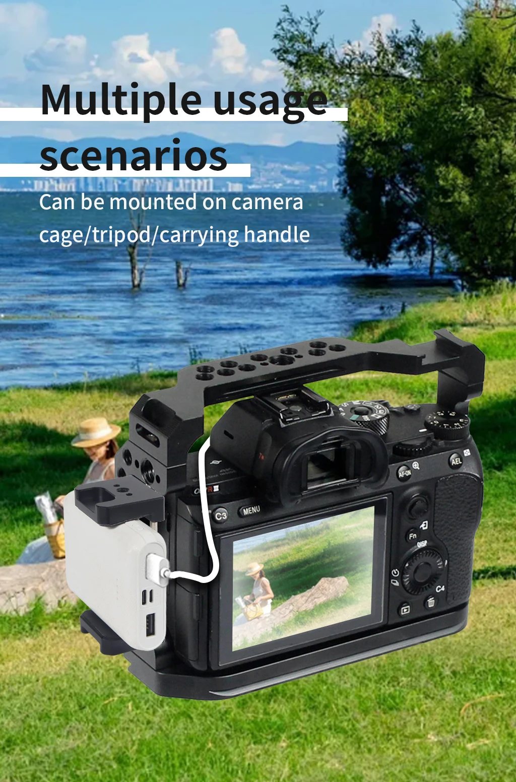 Universal Mobile Power Bank Halter SSD Halterung Clamp 53-83mm Quick Mount Kalten Schuh für DJI Mic SLR Kamera telefon Stativ Vlog Clip – Detail 27