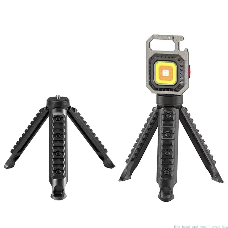 

581C Portable Collapsible Tripod Base Flashlights Holder for Keychain Torches