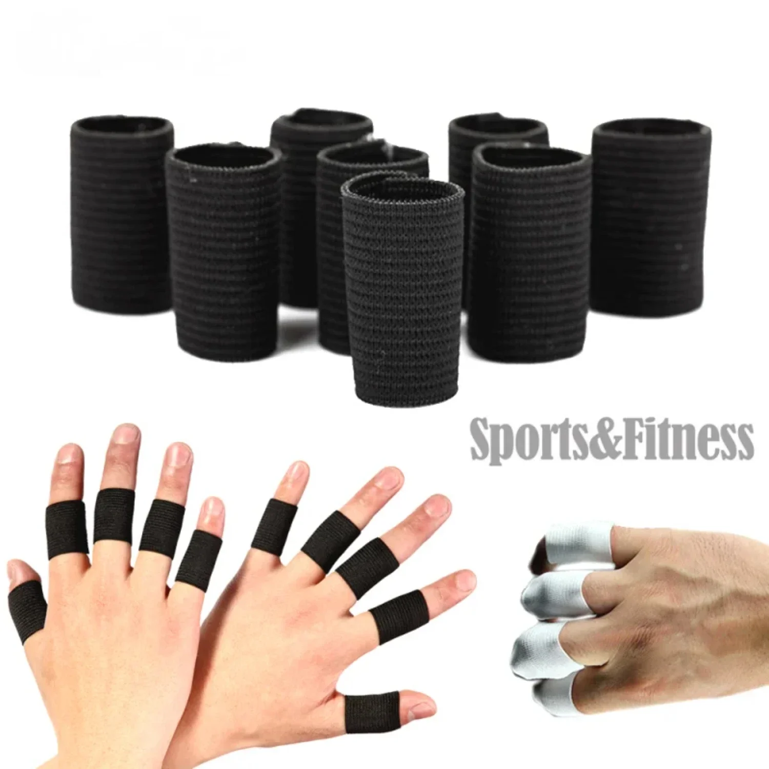 10Pcs Stretchy Sports Finger Sleeves Arthritis Support Finger Guard Outdoor Basketball Volleyball Finger Protection Hot Sale